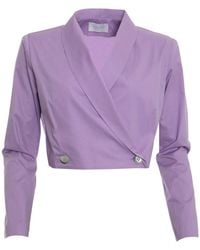 Roses Are Red - Cropped Blazer Lilac - Lyst