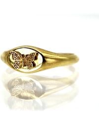VicStoneNYC Fine Jewelry - Vermeil Butterfly Signet Ring - Lyst