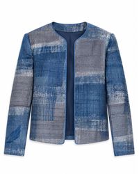 Stovaria - Handblock Printed Pure Tussar Silk Statement Jacket - Lyst