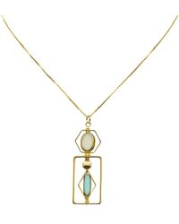 Aracheli Studio - Beige And Pool Blue Vintage German Glass Beads Art Deco Chain Necklace - Lyst