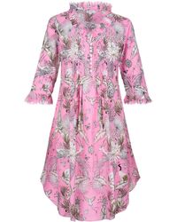 At Last - Annabel Cotton Tunic In Pink Tropical - Lyst