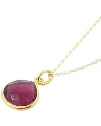 Harfi - Ruby July Birthstone Plated Pendant Charm Necklace - Lyst