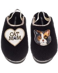 Laines London - Flatform Cloud Slippers With Calico British Shorthair Cat & Cat Mum/Mom Brooches - Lyst
