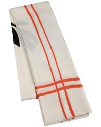 Heritagemoda - Hand-Painted Wool-Silk Scarf – Ivory With Burnt & Floral Accents - Lyst