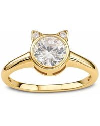 Kylie Harper - Bezel-Set Diamond Cz Kitty Cat Ring - Lyst