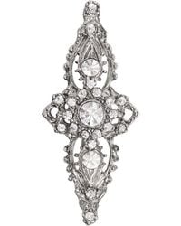 Caramel Vintage Jewellery - Plated Crystal Cross Brooch - Lyst