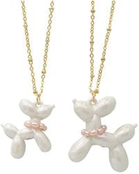 POPORCELAIN - Pearly Porcelain Balloon Doggie Necklace, Tone - Lyst