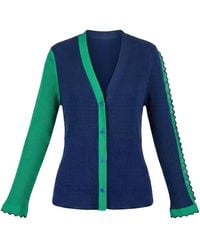 Arto. - Lace Trims Rib Short Cardigan - Lyst