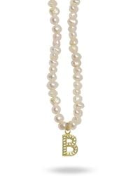 LINYA JEWELLERY - Mono Letter Pearl Necklace B - Lyst