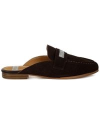 Rag & Co - Belorose Rhinestone Strap Genuine Suede Mules - Lyst