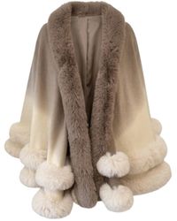 Saachi - Ombre Layered Faux Fur Cape Kimono - Lyst