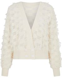 Sour Figs - Fringed Checkerboard Cardigan - Lyst