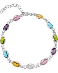 Spero London - Multicolour Oval Gem Sterling Bracelet - Lyst
