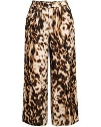 Oh!Zuza - Neutrals Echo Wide-Leg Viscose Satin Trousers – Chocolate Print - Lyst