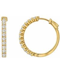 Diamonbliss - Embellished With Swarovski Plated Hoop Earrings One And Half Inch - Lyst