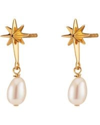 Scream Pretty - Angel Star & Pearl Drop Stud Earrings - Lyst