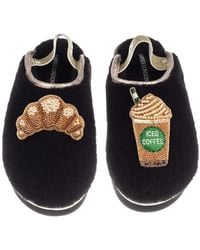 Laines London - Flatform Cloud Closed Toe Slippers With Iced Coffee & Croissant Brooches - Lyst