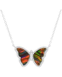 KAMARIA - Opal Butterfly Necklace With Stripes - Lyst