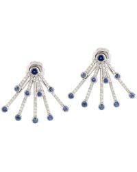 Artisan - Blue Sapphire Diamond Ear Jacket Earrings In Gold - Lyst