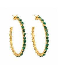 Lalinde - Large Emerald Hoops - Lyst