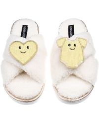 Laines London - Neutrals Laines Boucle Slippers With Laines Loveables Love & Baby Grow Brooches - Lyst