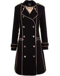 AVENUE No.29 - Double Breasted Military Coat With Contrast Buttons – - Lyst