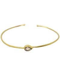 Harfi - Plated Topaz April Birthstone Crystal Bangle - Lyst