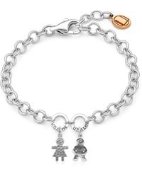 Unaloe - Stering Bracelet With Two Baby Charms - Lyst
