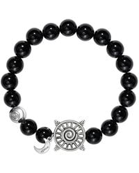 Aurozia - Three Charms Solar Meridian Plated Sundial And The Sun Coin Agate Beaded Bracelet L - Lyst