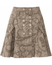 Conquista - Button-Front Jacquard Mini Skirt - Lyst
