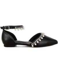 Rag & Co - Aouva Rhinestone & Pearl Ankle Strap Flat Sandals - Lyst