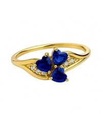 Belinda Jewelz - Sapphire Triple Heart Cluster Birthstone Ring - Lyst