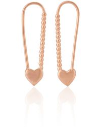 Spero London - Heart Beaded Safety Pin Sterling Earring - Lyst