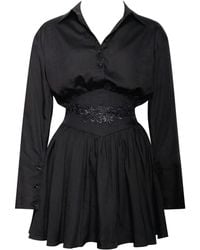 Miss Circle New York - Jamila Shirt Mini Dress With Embroidered Waist Detail - Lyst