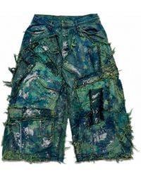 Zasta Studio - Wearable Ruins Shredded Wide Leg Colored Denim Pants - Lyst