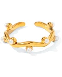 Olivia Le - Emelia Dainty Pearl Ring - Lyst
