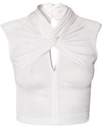 AGGI by HALEWSKI - Ada Pearl Sleeveless Crop Top - Lyst