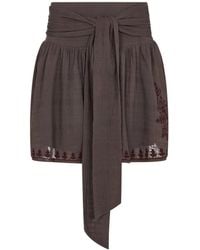 Raffya - Julie Embroidered Skater Mini Skirt - Lyst