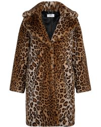 ISSY LONDON - Neutrals / Loretta Longline Luxe Faux Fur Coat Leopard - Lyst
