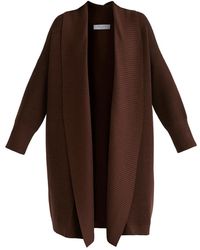 Paisie - Draped Collar Ribbed Cardigan - Lyst