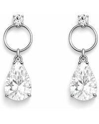 Maison De Gala - Circle Drop Crystal Earrings - Lyst