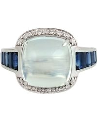 Artisan - Moonstone & Sapphire Pave Diamond Cocktail Ring - Lyst