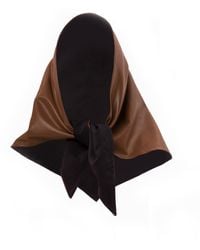 Julia Allert - Brown Faux Leather Shawl Scarf - Lyst