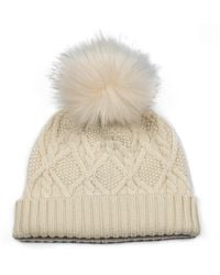 Bel Cashmere - Cable Cashmere Hat With Pon Pon - Lyst