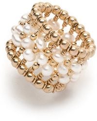 Pas De Marque - Filled Freshwater Pearl Beaded Ring La Bague - Lyst