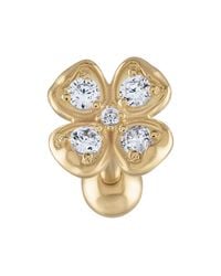 Zahav Jewelry - 14K Solid 18G 6Mm Clover Flower Round Cz Cluster Cartilage - Lyst
