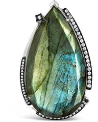 SALLY SKOUFIS - Surrender Ring With Natural Diamond & Labradorite - Lyst