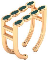 Linda Fiore - Amalei Vermeil Ring With Dark Enamel - Lyst