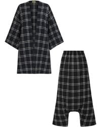 Emanmoon - Plaid Cardigan Set - Lyst