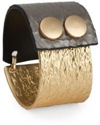 Saachi - Textured Leather Bracelet - Lyst